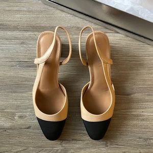 brand new sling back short block heels